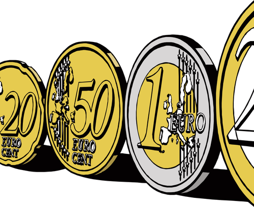 Toda imagem de moedas e centavos de euro
