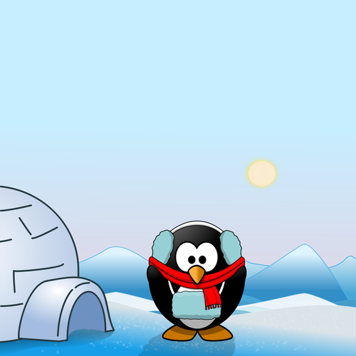 Eskimo penguin vinteren klÃ¦r vektorgrafikk utklipp