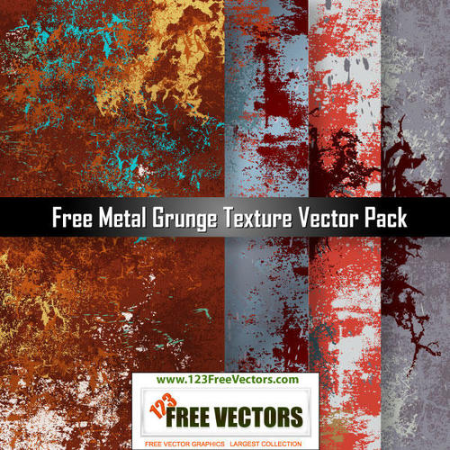 KovovÃ© Grunge textury Vector Pack