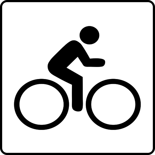 Dibujo del ciclismo seÃ±al disponible instalaciones vectorial