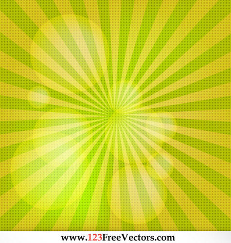 Razele radiale verde ÅŸi galben
