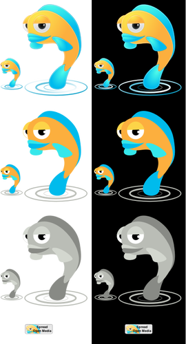 Desenhos animados peixes personagens vector clipart