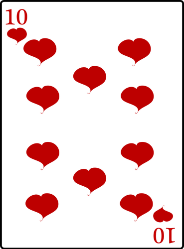 Deset z srdce hracÃ­ karty Vektor Klipart