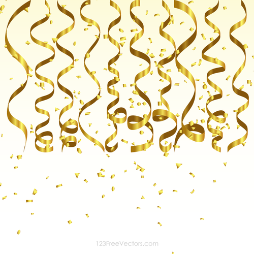 Gull Streamer og konfetti