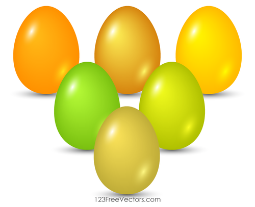 Vijf kleurrijke Easter Eggs