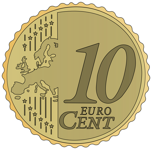 Imagem vetorial de 10 cÃªntimos de Euro