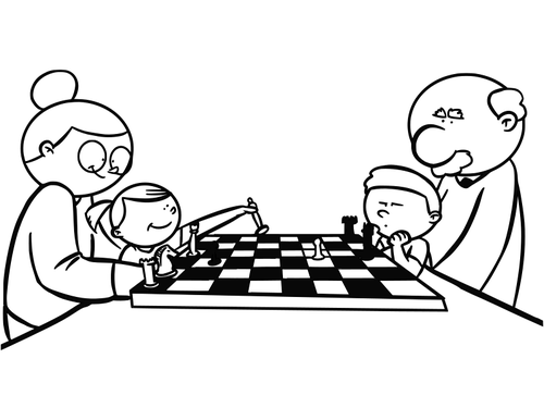 Chess coloring book-bilden