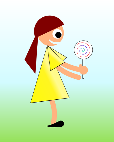Fille avec dessin vectoriel de lollipop