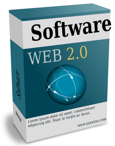 Web 2.0 logiciel boÃ®te vector image