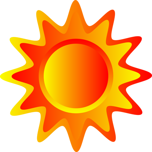 RÃ¶d, orange och gult solen vektor-ritning
