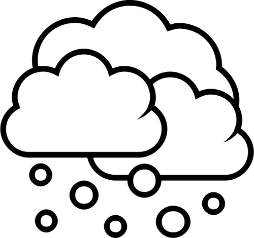 Icono de PrevisiÃ³n del tiempo blanco y negro de dibujo vectorial de nieve
