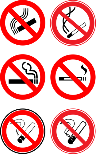 Vector illustrartion de seleÃ§Ã£o de sinais "" nÃ£o fume""