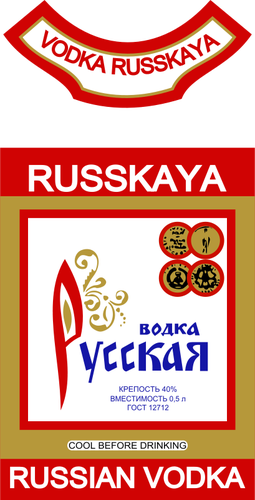 Etykieta wektor rosyjskiej wÃ³dki