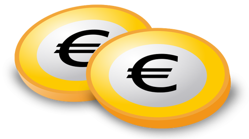 Vector de la imagen de las monedas con el logotipo de la Euro