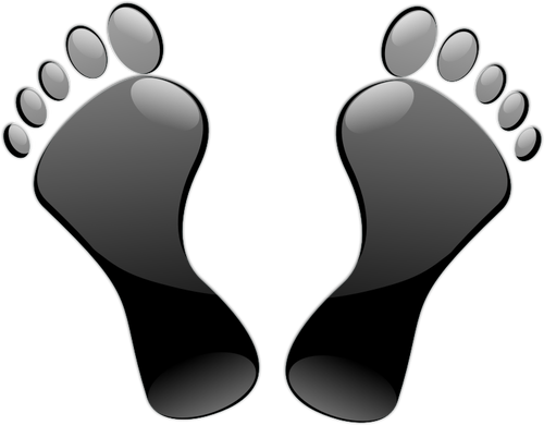 Pieds noirs brillants Mentions lÃ©gales illustration vectorielle