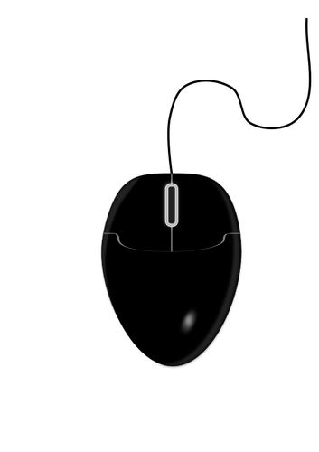 Vector illustration of black computer mouse 2