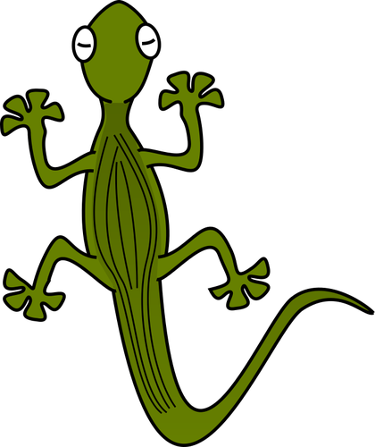 Green gecko sedd frÃ¥n Ã¶versta vektor illustration