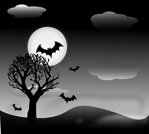 MÃ¸rk Halloween landskapet vektor image