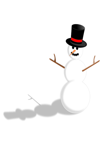 Bonhomme de neige avec image vectorielle chapeau