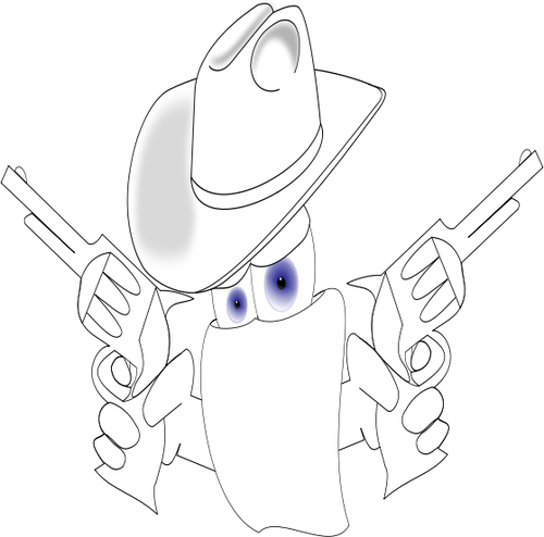 Desenho vetorial de ladrÃ£o cowboy