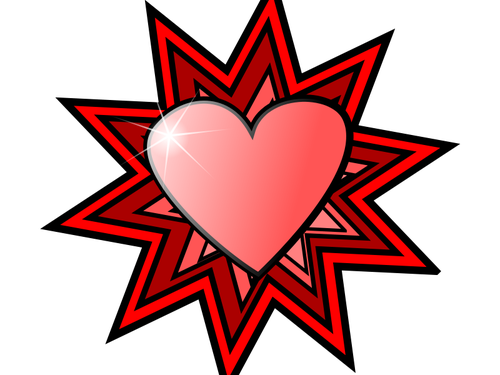 Love heart with sparkle vector image