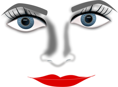 Lady face zoomed in vector graphics