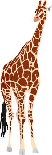 Disegno di giraffa con coda nera vettoriale