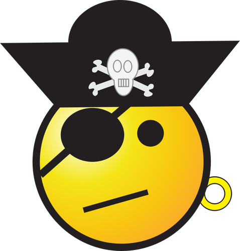 ImÃ¡genes PrediseÃ±adas Vector del smiley pirata con un sombrero