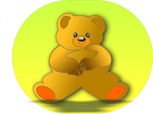 Gambar dari boneka beruang di lingkaran hijau vektor