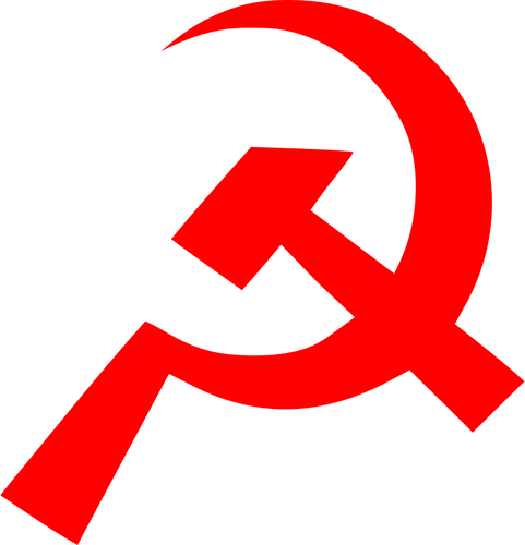 Kommunismen tecken pÃ¥ tunna hammaren och skÃ¤ran vektorbild