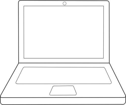 Laptop komputer linia sztuka wektor clipart
