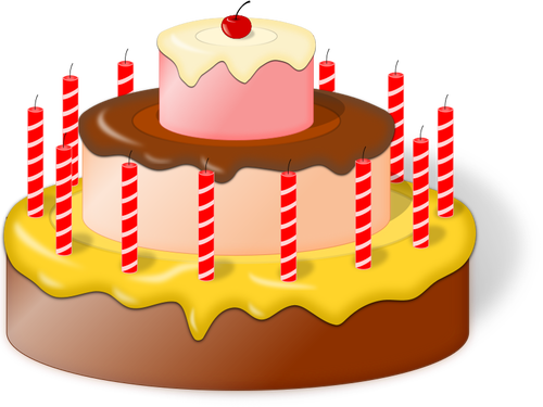 Wizerunek tort urodzinowy z wisienka na szczycie