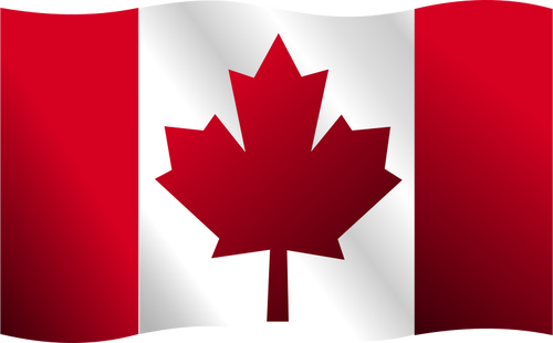 KanadskÃ© mÃ¡vÃ¡ vlajkou Vektor Klipart