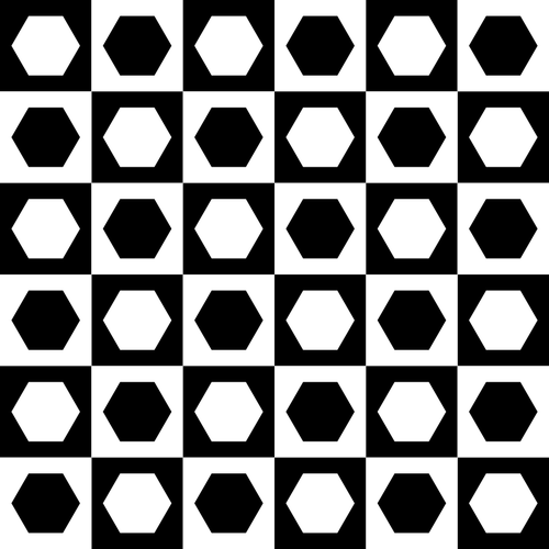 Hexagons in chessboard