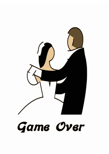 Huwelijk spel over vectorillustratie