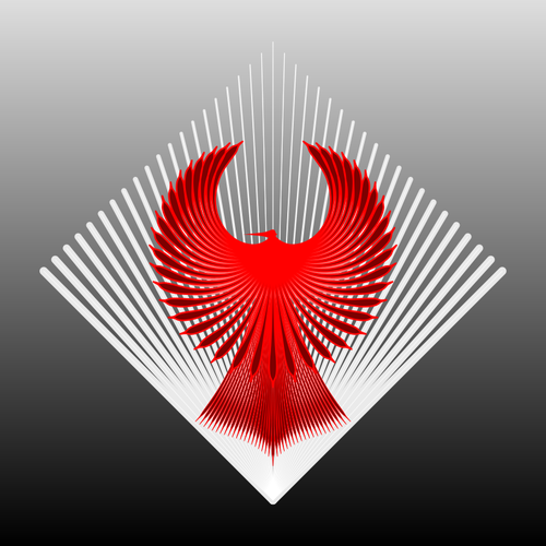 Stylized red bird vector illustration