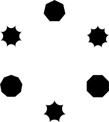 Vector ilustrare a imagini de silueta heptagon, octogon ÅŸi nonagon