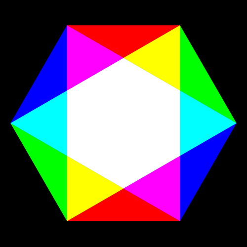 FÃ¤rgglada hexagon vektorbild