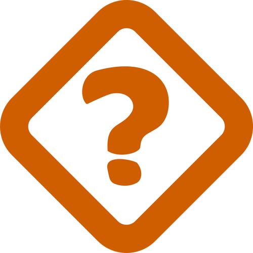 Vektorbild orange frÃ¥getecknet tecken i en roterad kvadrat