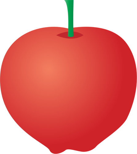 Vektor menggambar Apple assymetrical merah