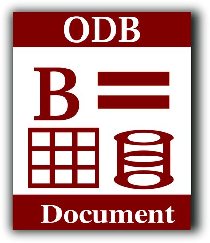 Imagem de vetor de Ã­cone de computador ODB documento de banco de dados