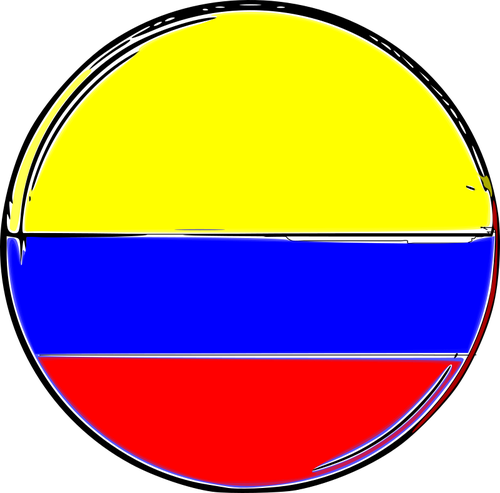 Forma redonda de bandeira colombiana