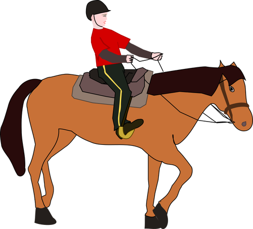 Vektor-Bild der Frau auf Pferd
