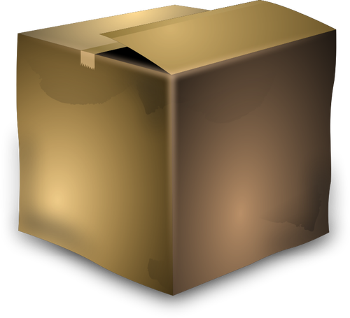 Vector de la imagen de la caja de cartÃ³n marrÃ³n usada