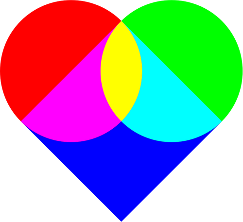 Vector image of multicolored heart