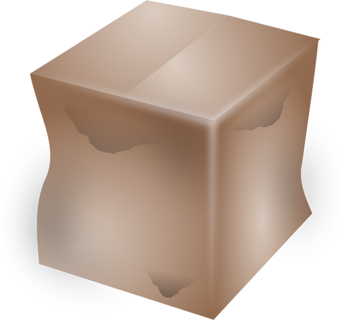 Vector afbeelding van vuile kartonnen doos