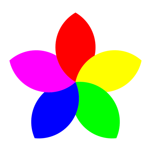 Image de vecteur de fleur 5 pÃ©tales colorÃ©e