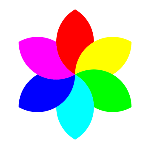 Desenho vetorial de forma colorida flor