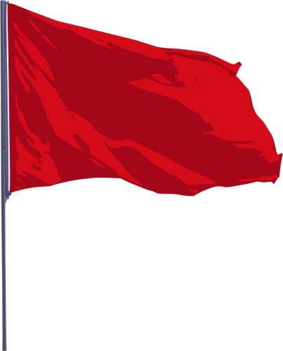 Vettore di bandiera rossa ondulata