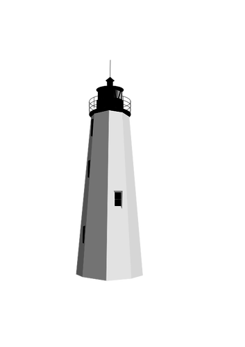 Schwarz und weiÃŸ-Vektor-ClipArt-Grafik eines Leuchtturms